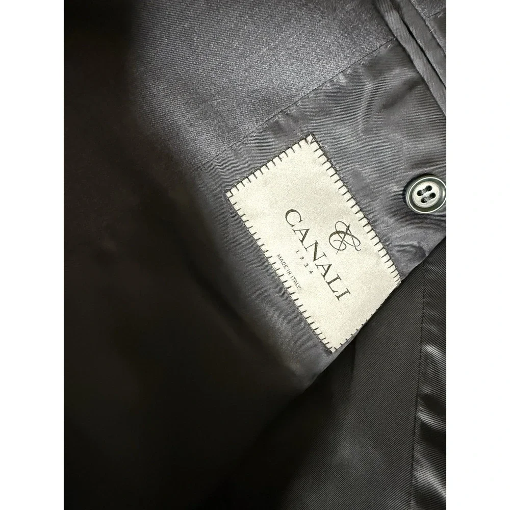 Canali Blazer Jacket Size 50L US 60L EU Gray Wool 2 Button 11220/10 Italy Mens